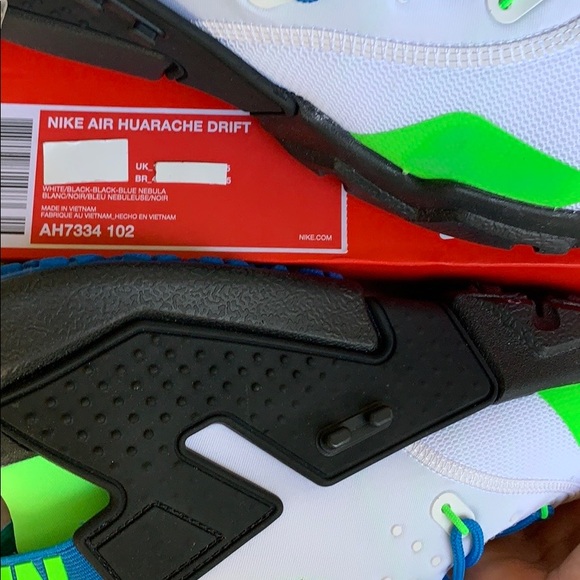 NIKE AIR HUARACHE DRIFT white/black-blue-nebula Me - Picture 7 of 16